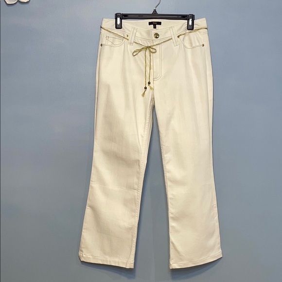 Reba Cream Boot Cut Jeans with Gold Stitch Size 8 - Picture 1 of 12